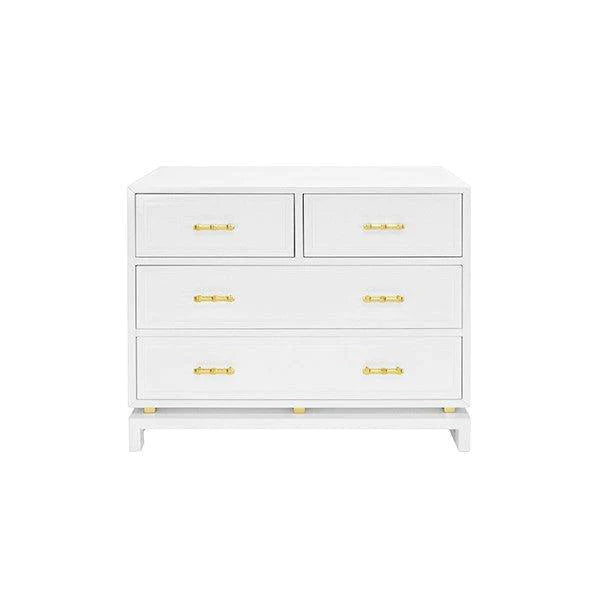 Declan Four Drawer Chest in White Lacquer - Nightstands & Chests - The Well Appointed House