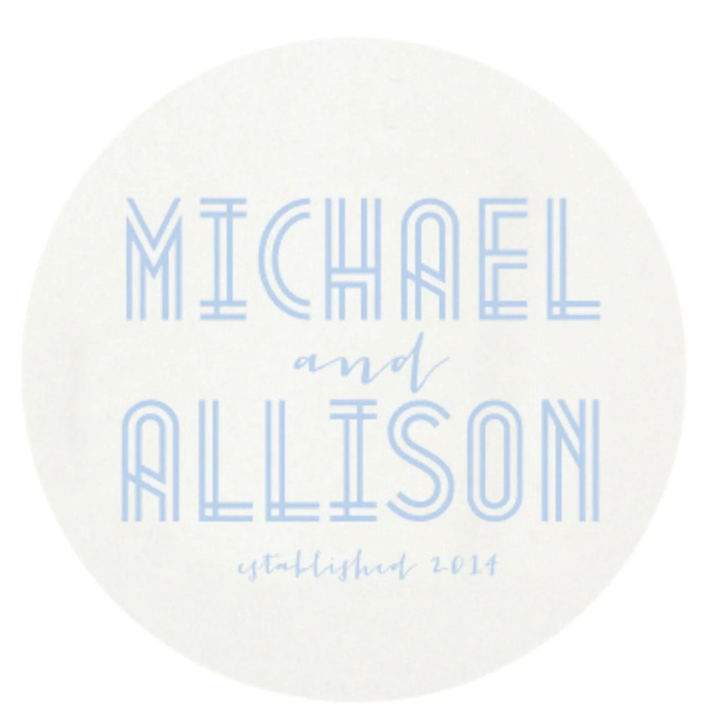 Deco Wedding Personalized Letter Pressed Coasters - Bar Tools & Accessories - The Well Appointed House