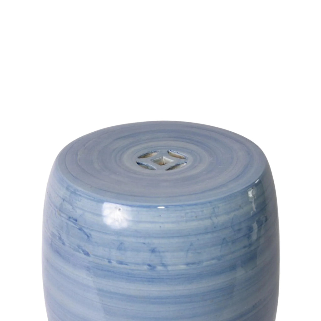 Denim Blue Porcelain Garden Stool - Garden Stools & Benches - The Well Appointed House