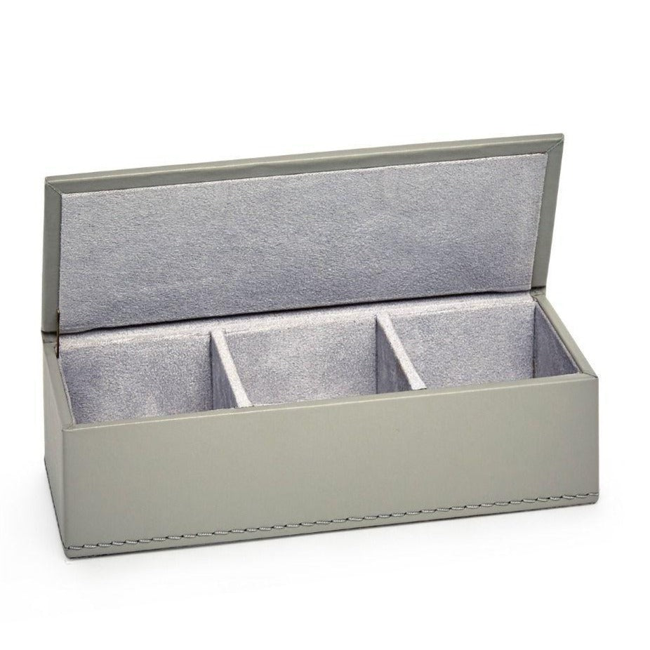 Desk Accessory & Workplace Organizer Hunter Pin-Clip Box in Gray Leather - Stationery & Desk Accessories - The Well Appointed House