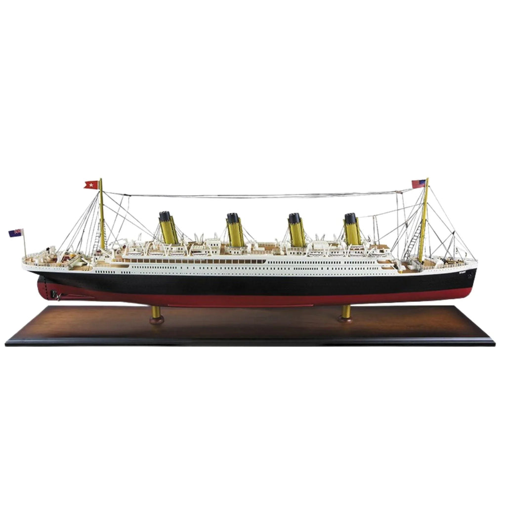Detailed Titanic Wooden Boat Model - Library Decor - The Well Appointed House