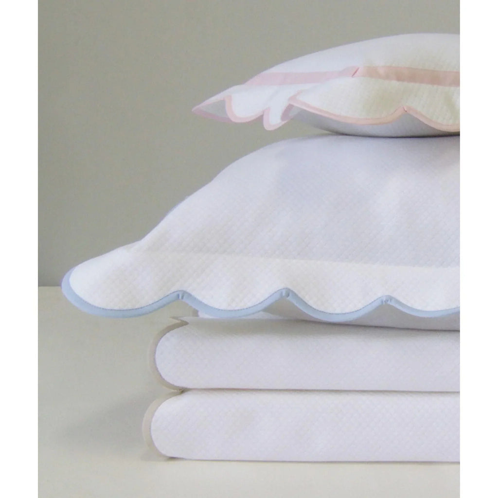 Devon I Scalloped Tape Trim Sham with Optional Monogram - Duvet Covers - The Well Appointed House