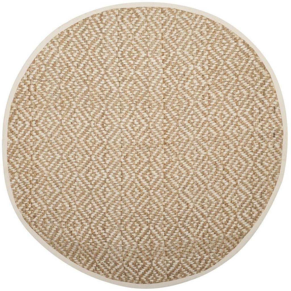Diamond Pattern Jute and Ivory Natural Rug - Rugs - The Well Appointed House