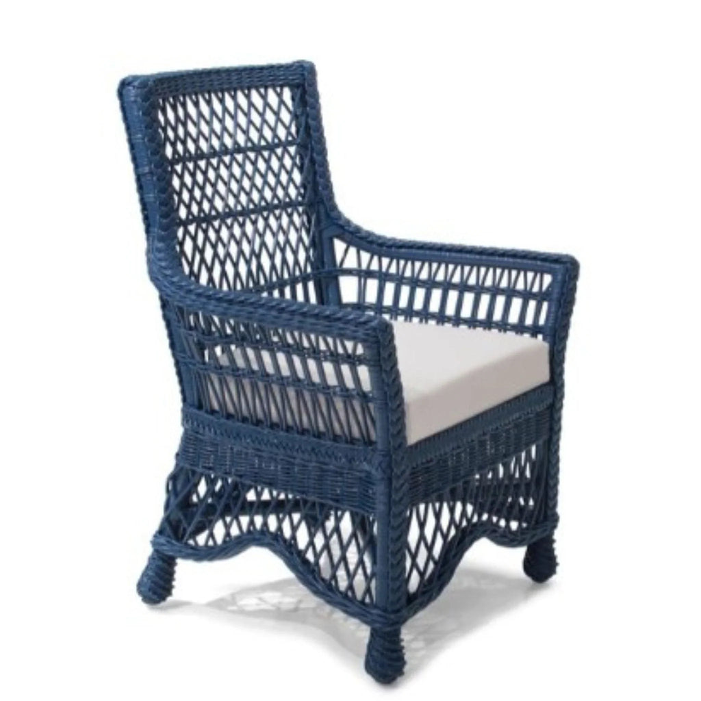 Diamond Weave Wicker Arm Chair - Accent Chairs - The Well Appointed House