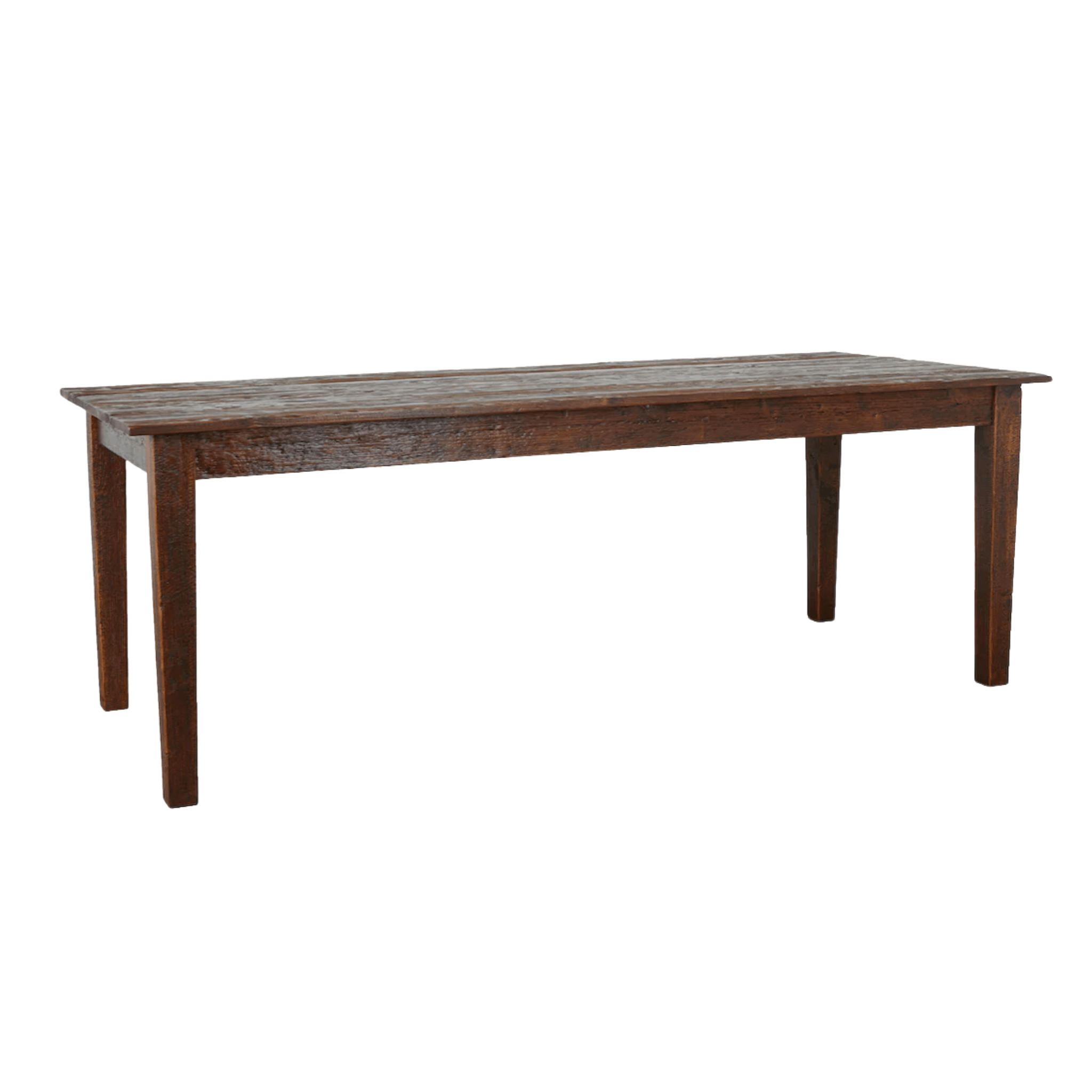 Distressed Rustic Antique Farmhouse Dining Table in Saddle The Well