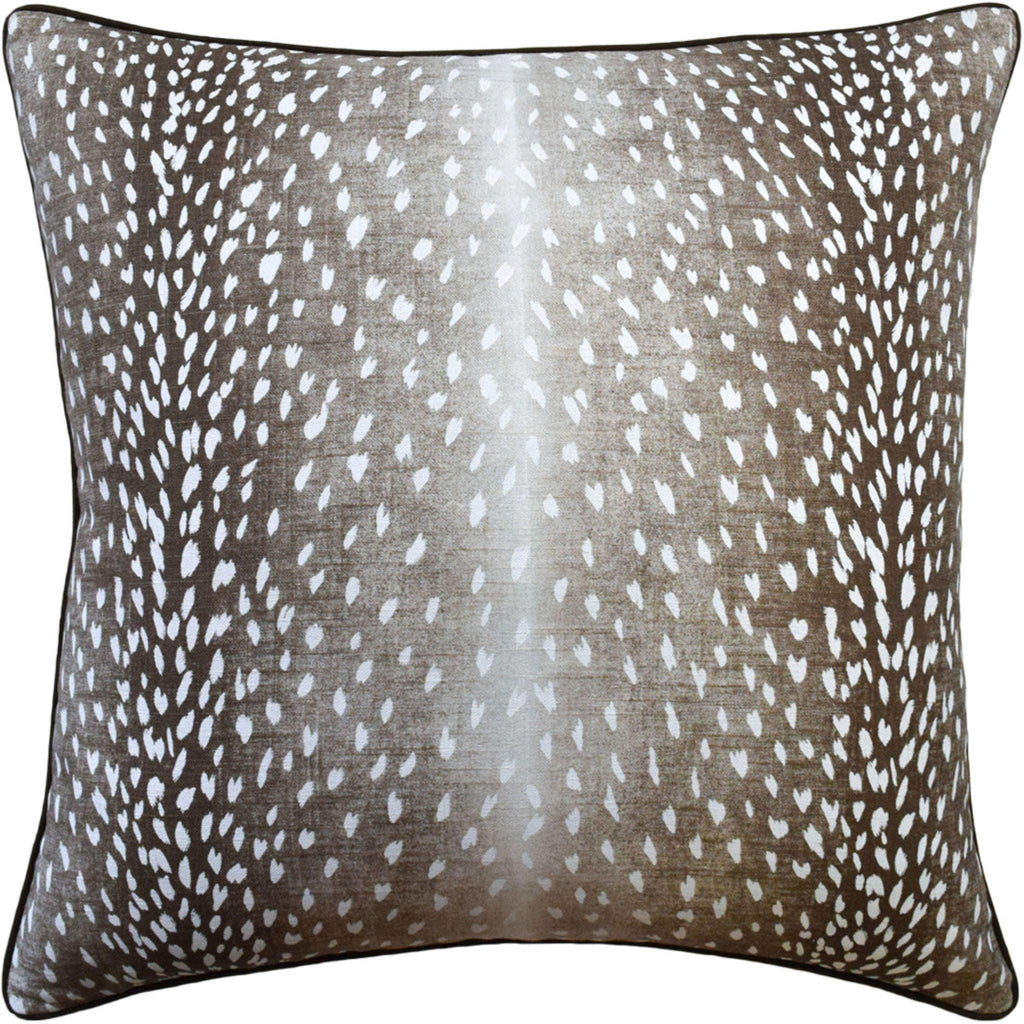 Doe Animal Print Linen Decorative Pillow in Bark Brown - Pillows - The Well Appointed House