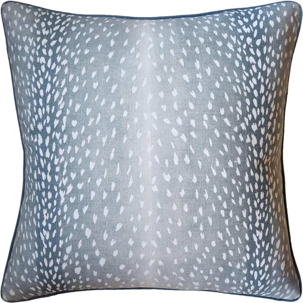Doe Animal Print Linen Square Decorative Pillow in Aqua - Pillows - The Well Appointed House