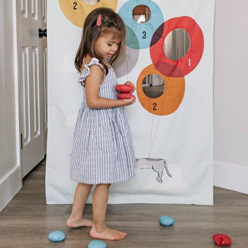 Dog & Balloons Motif Doorway Bean Bag Toss Game For Kids - Little Loves Learning Toys - The Well Appointed House