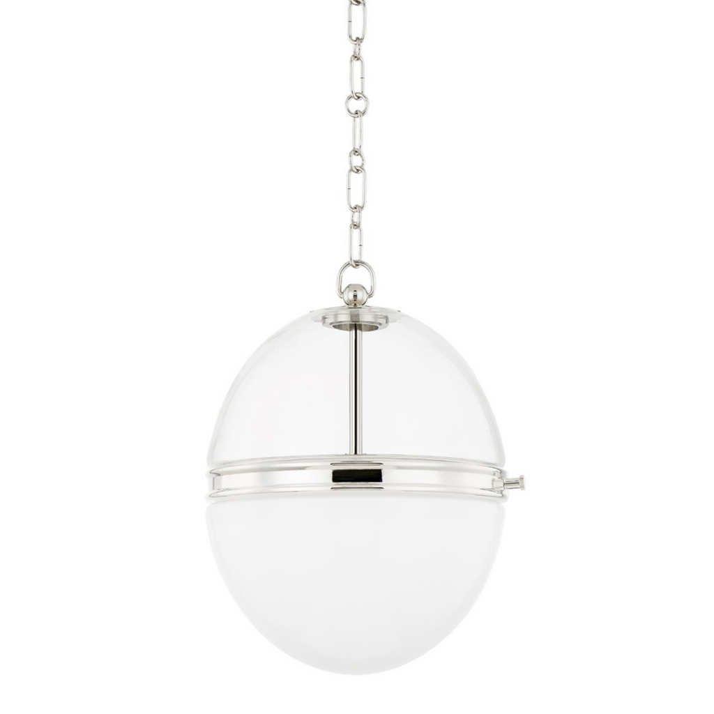 Donnell Polished Nickel & Glass Sphere Pendant Light - The Well Appointed House