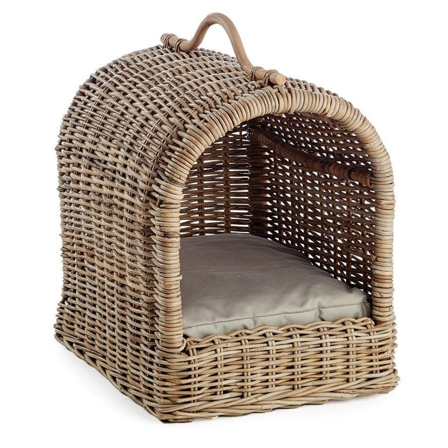 Dove Gray Weave Normandy Canopy Pet Bed for Dogs or Cats - Pet Accessories - The Well Appointed House