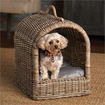 Dove Gray Weave Normandy Canopy Pet Bed for Dogs or Cats - Pet Accessories - The Well Appointed House