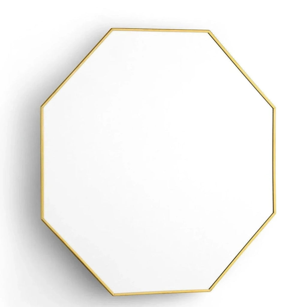 Eaves Large Octagon Mirror with Polished Brass Frame - Wall Mirrors - The Well Appointed House