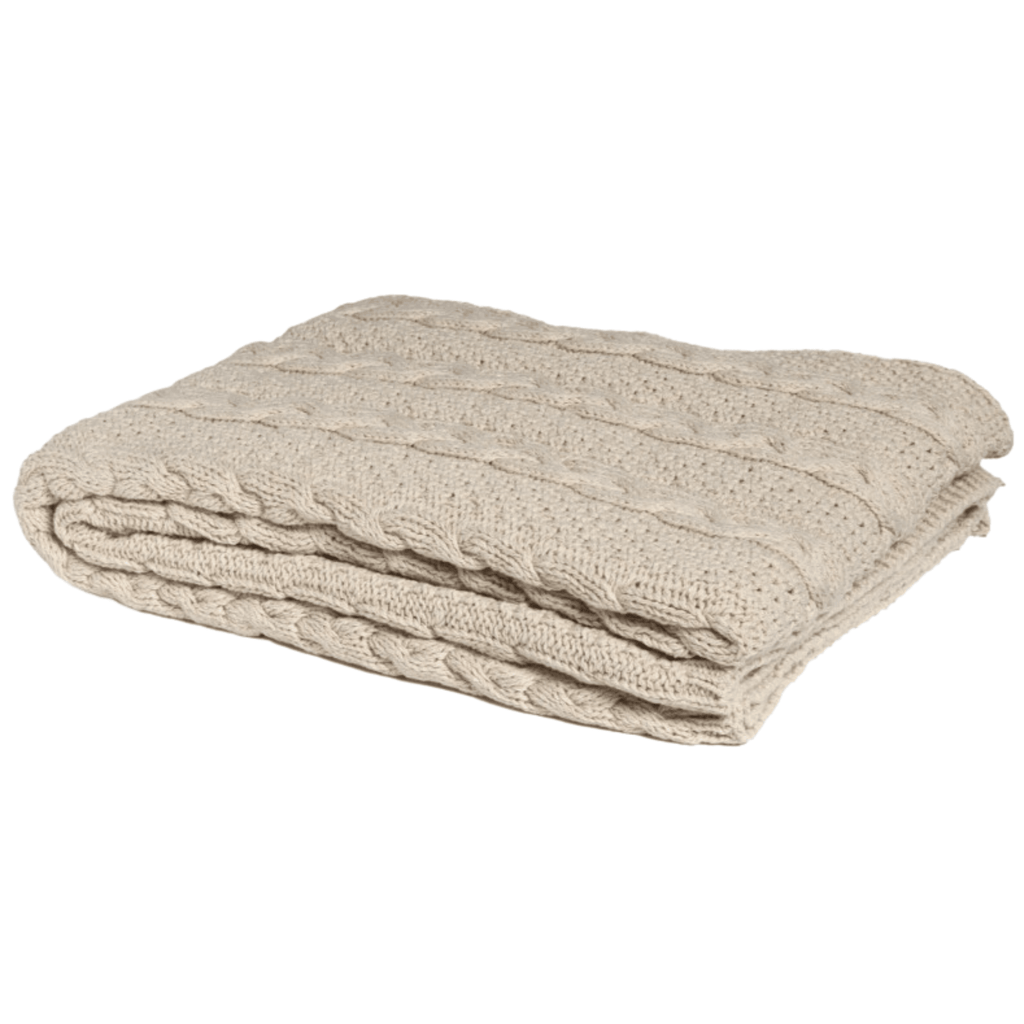 Eco Chunky Cable Knit Throw - Available in Three Colors - Throw Blankets - The Well Appointed House