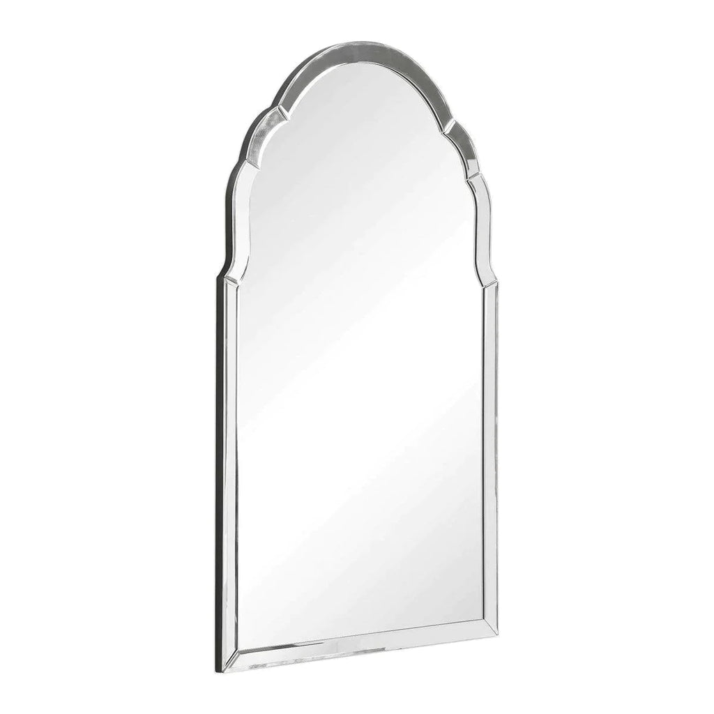 Elegant Frameless Arched Mirror with Hand Beveled Edges - Wall Mirrors - The Well Appointed House