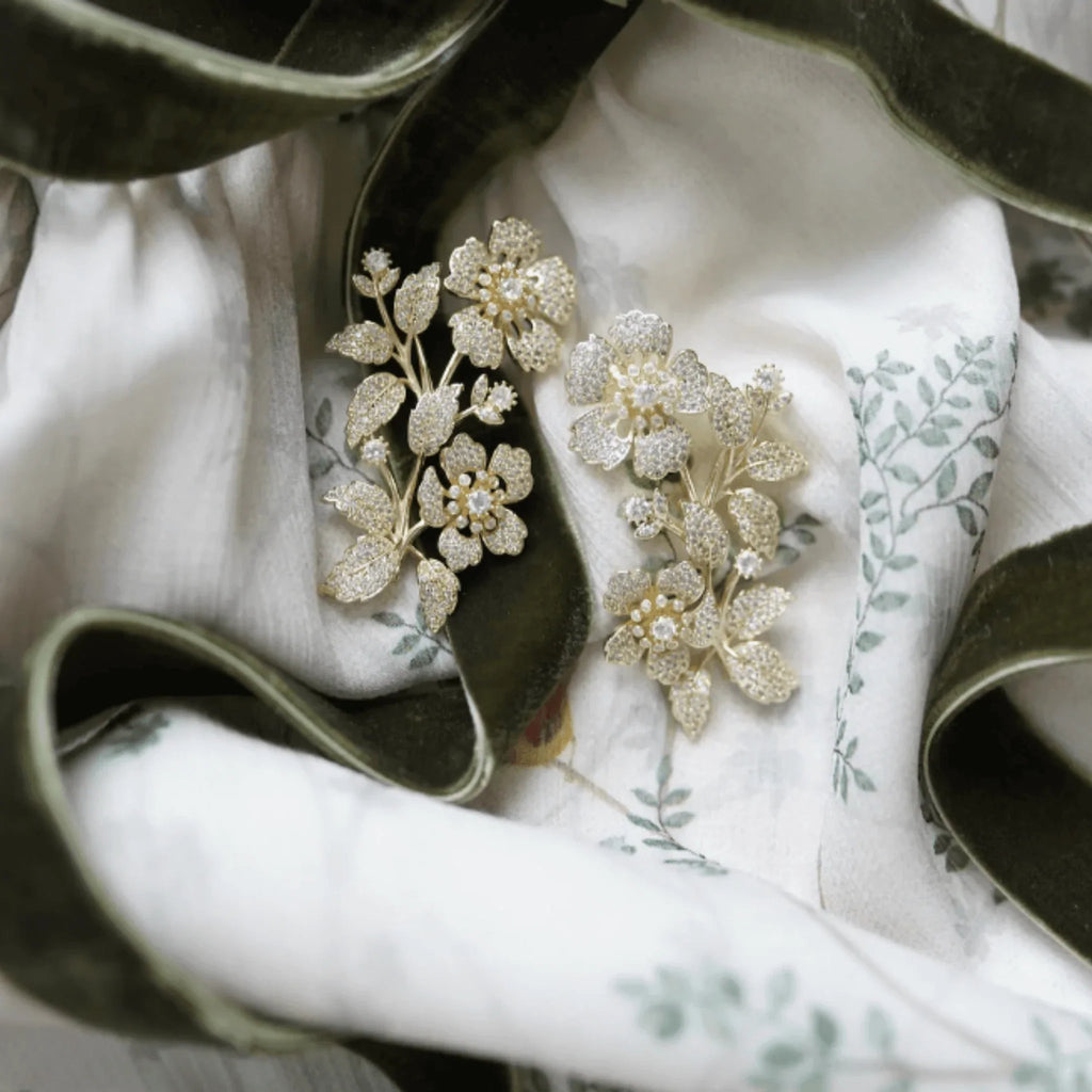 Embellished Floral Bouquet Earrings - Gifts for Her - The Well Appointed House