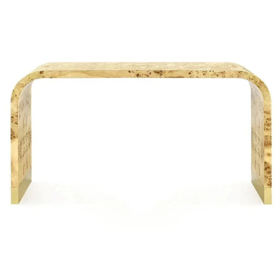 Burl wood online waterfall console table