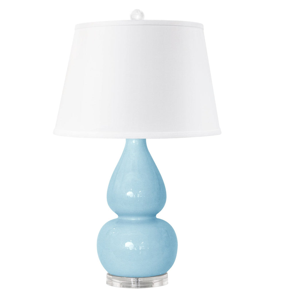 Emilia Double Gourd Lamp Base in Baby Blue - Table Lamps - The Well Appointed House