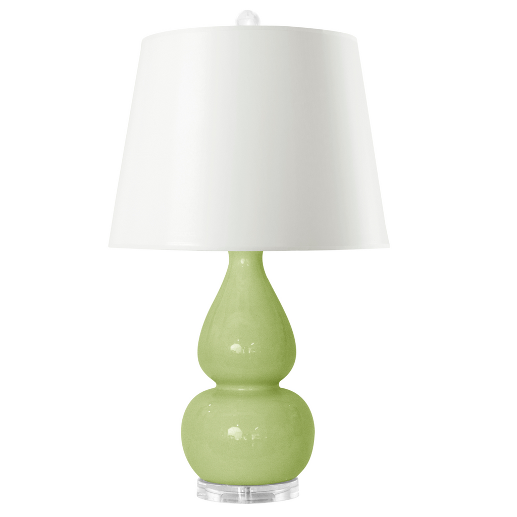Emilia Double Gourd Lamp Base in Light Green - Table Lamps - The Well Appointed House