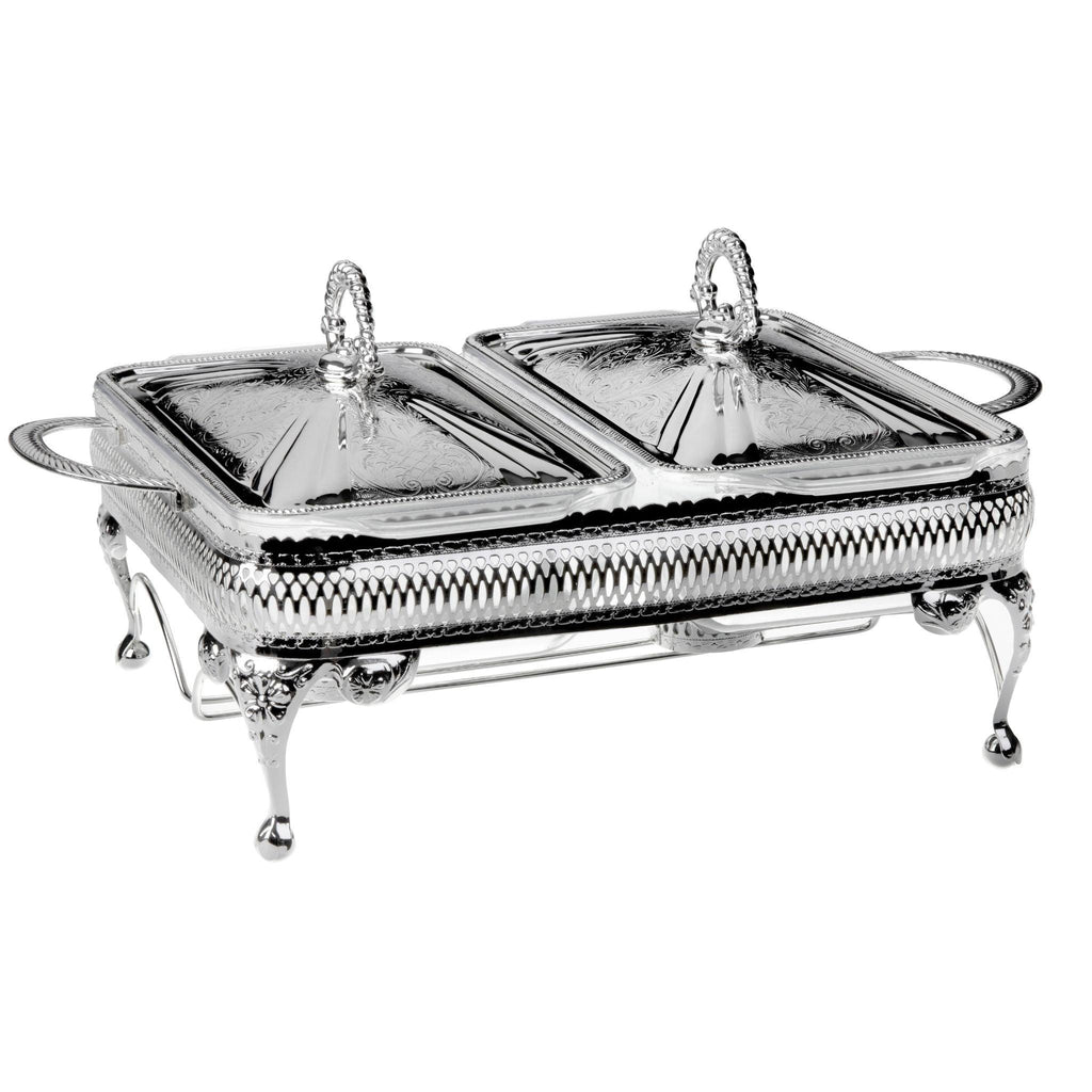 English Silver Plate Double Casserole with Warmers - Serveware - The Well Appointed House