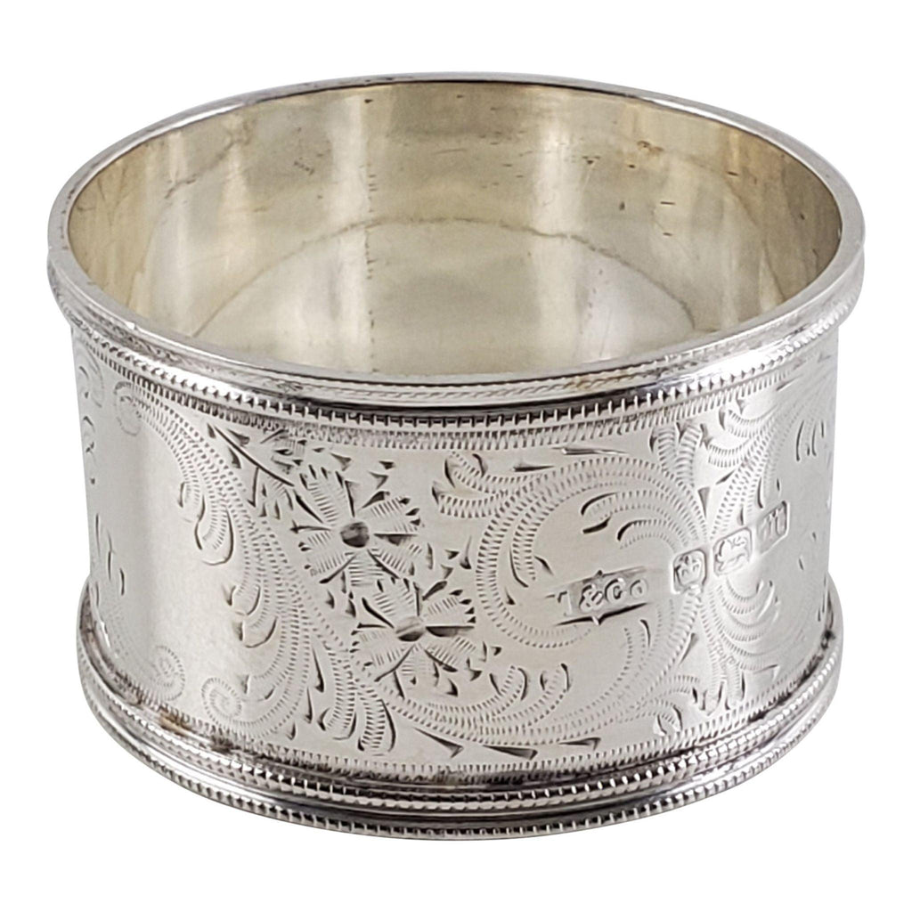 English Sterling Engraved Nakin Ring - Napkin Rings - The Well Appointed House