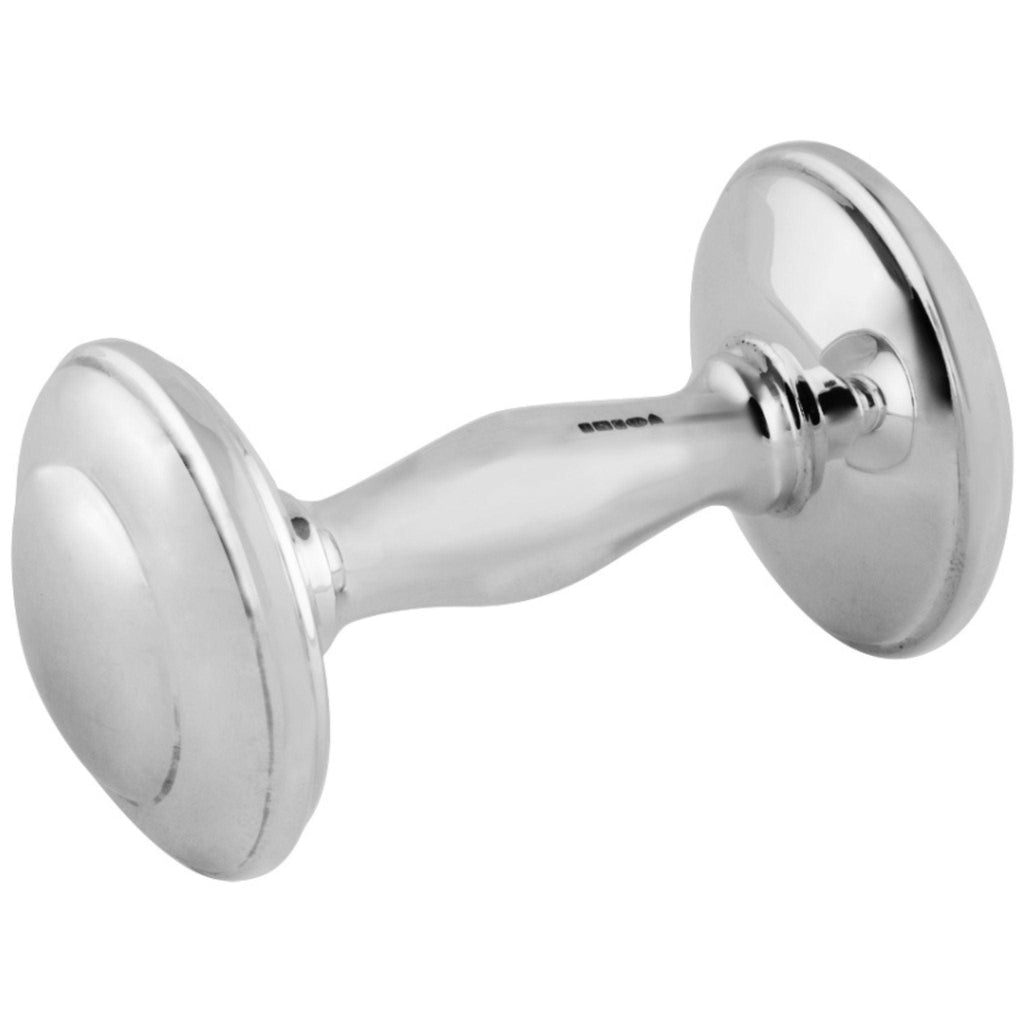 English Sterling Silver Dumbbell Baby Rattle - Baby Gifts - The Well Appointed House