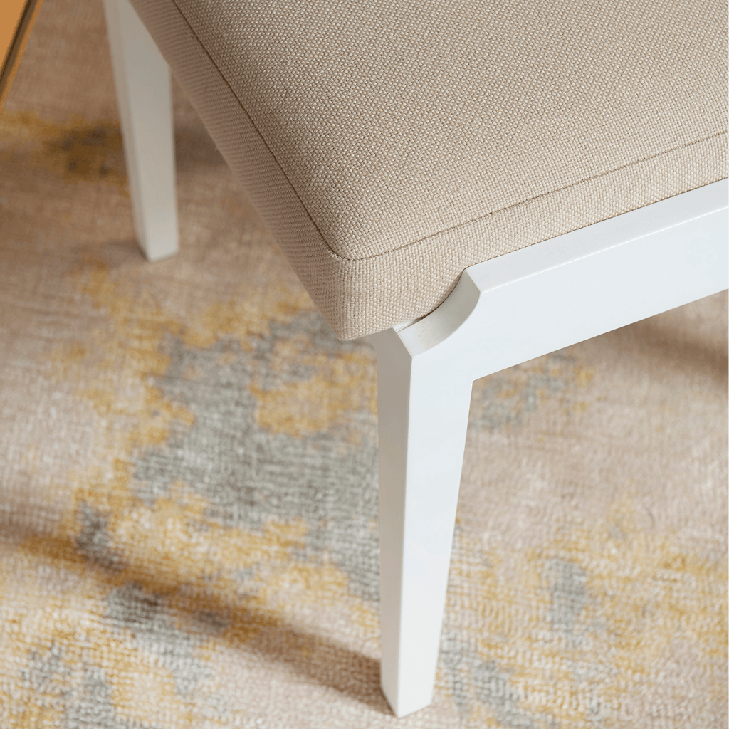 Ernest Side Chair in Eggshell White Lacquer with Hand Woven Caning - Dining Chairs - The Well Appointed House