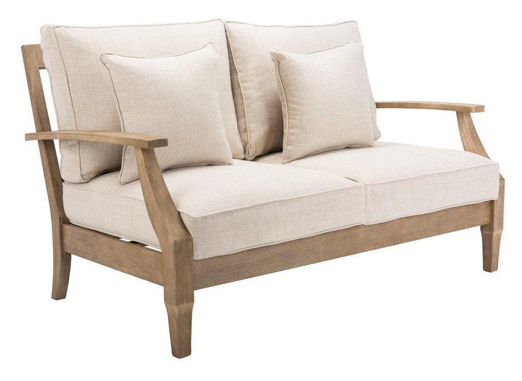 Eucalyptus Wood Patio Loveseat - Outdoor Sofas & Sectionals - The Well Appointed House