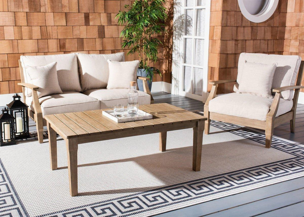 Eucalyptus Wood Patio Loveseat - Outdoor Sofas & Sectionals - The Well Appointed House