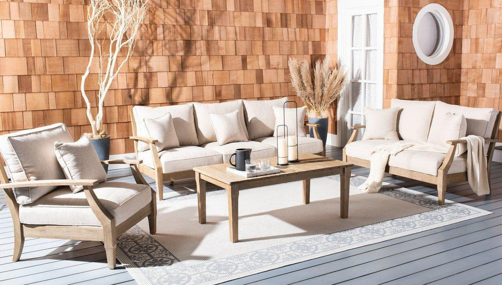 Eucalyptus Wood Patio Loveseat - Outdoor Sofas & Sectionals - The Well Appointed House