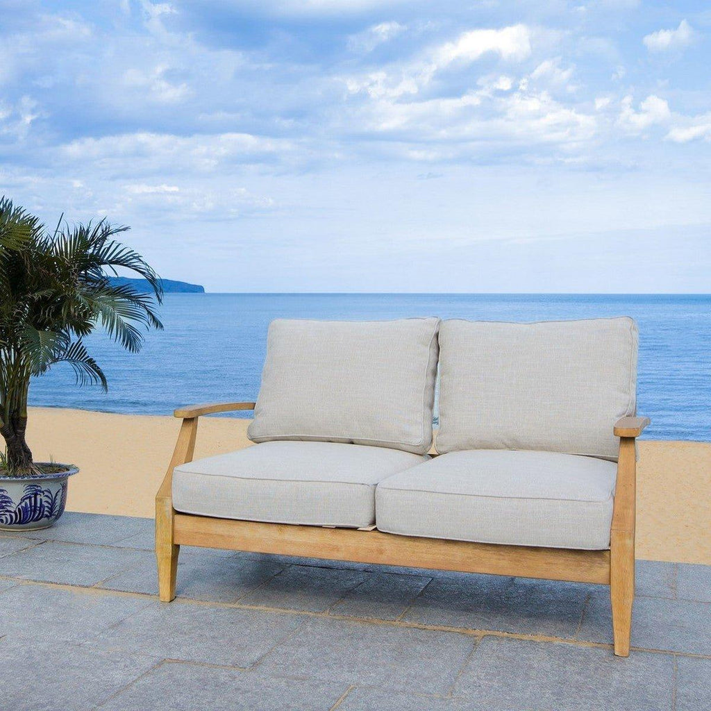 Eucalyptus Wood Patio Loveseat - Outdoor Sofas & Sectionals - The Well Appointed House