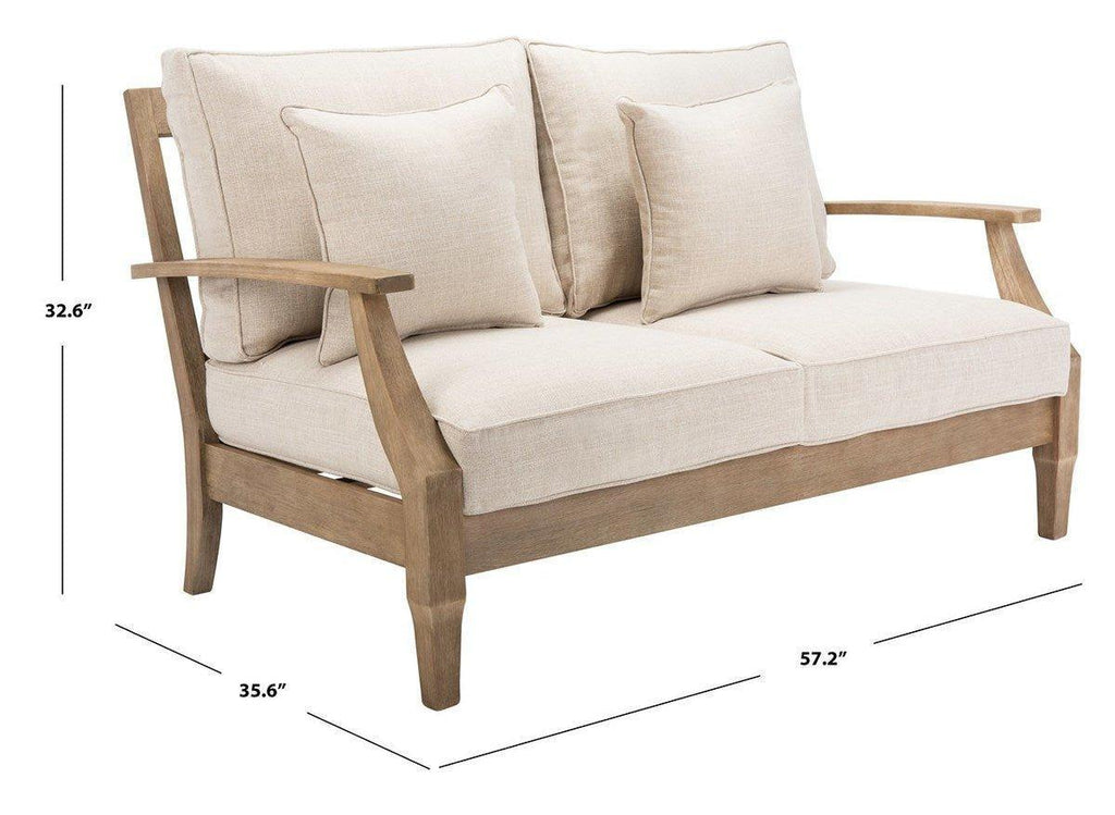 Eucalyptus Wood Patio Loveseat - Outdoor Sofas & Sectionals - The Well Appointed House