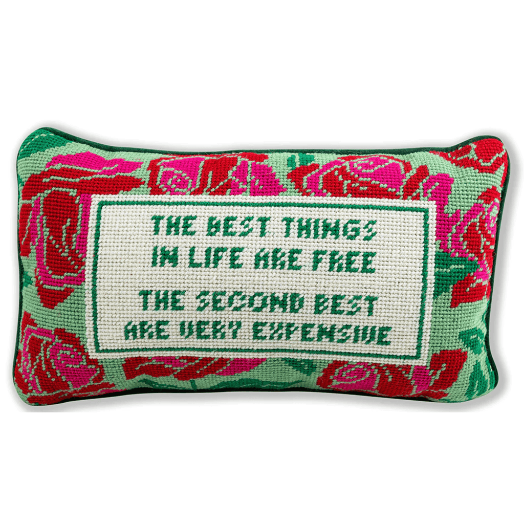 Expensive Quote Needlepoint Pillow - Pillows - The Well Appointed House