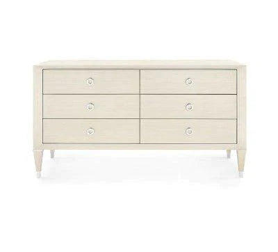Extra Large Blanched Oak Six Drawer Morris Dresser With Nickel Accents - Dressers & Armoires - The Well Appointed House