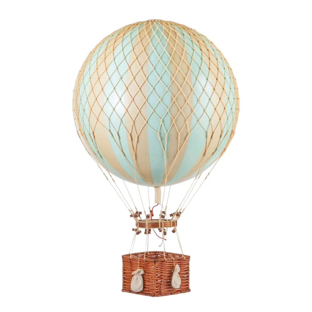 Extra Large Mint & Gold Striped Hot Air Balloon Model - Little Loves Decor - The Well Appointed House