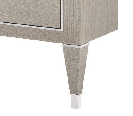 Extra Large Taupe Gray Six Drawer Morris Dresser With Nickel Accents - Dressers & Armoires - The Well Appointed House
