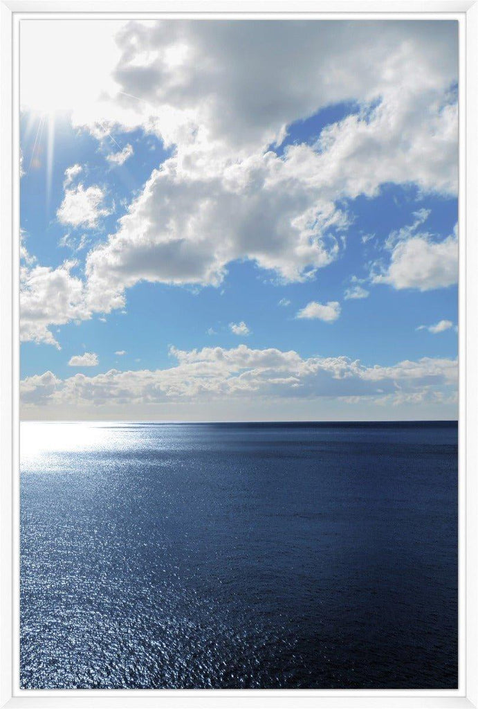 Faraway Blue Waters With Clouds Framed Wall Art - Photography - The Well Appointed House