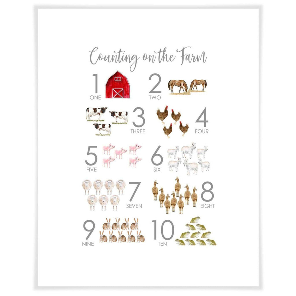 Farm Numbers Paper Art Print - Little Loves Art - The Well Appointed House