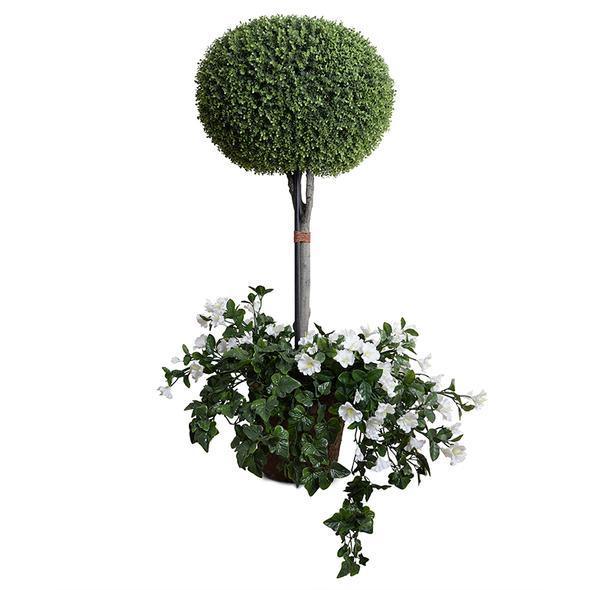 Faux 26" Boxwood Pumpkin-Shaped Topiary with Vines - Florals & Greenery - The Well Appointed House