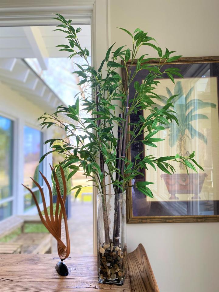 Faux 44"H Bamboo Stalk in Glass - Florals & Greenery - The Well Appointed House