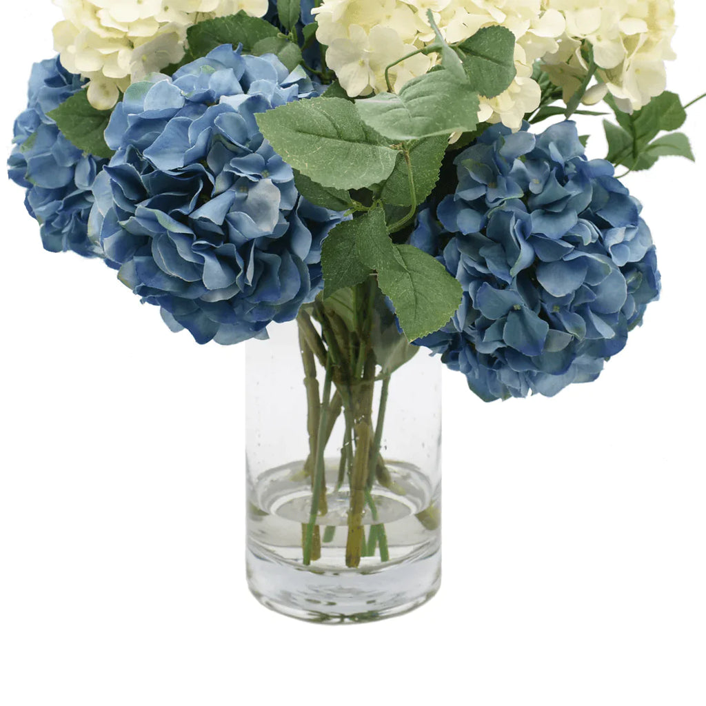 Faux Blue & White Hydrangeas Arrangement - Florals & Greenery - The Well Appointed House
