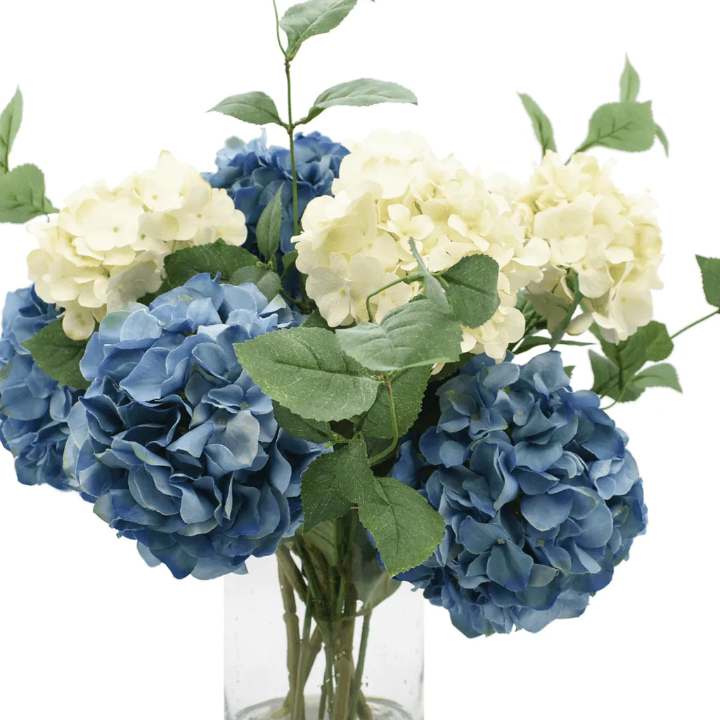 Faux Blue & White Hydrangeas Arrangement - Florals & Greenery - The Well Appointed House