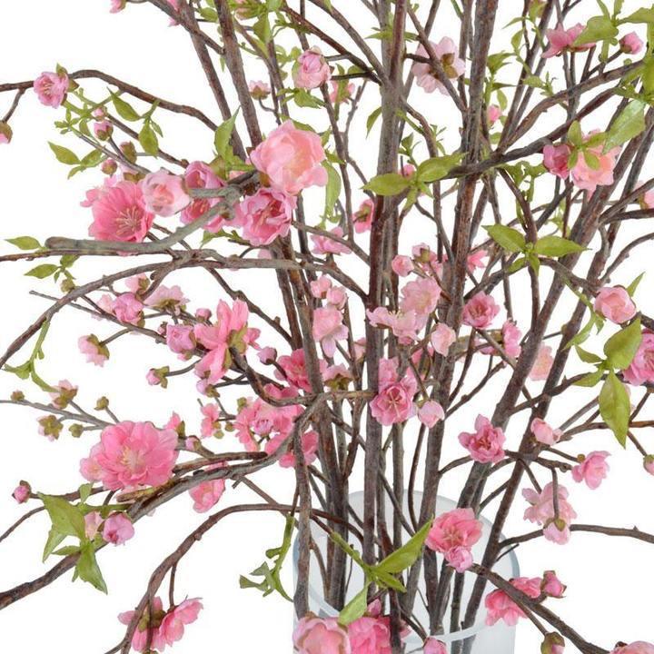 Faux Pink Cherry Blossom Arrangement in Glass Cylinder - Florals & Greenery - The Well Appointed House