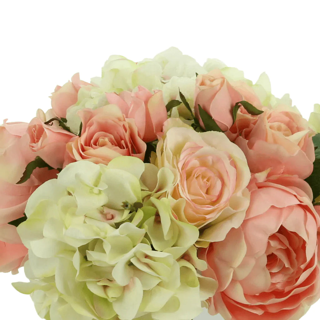 Faux Rose, Peony & Hydrangea Arrangement - Florals & Greenery - The Well Appointed House