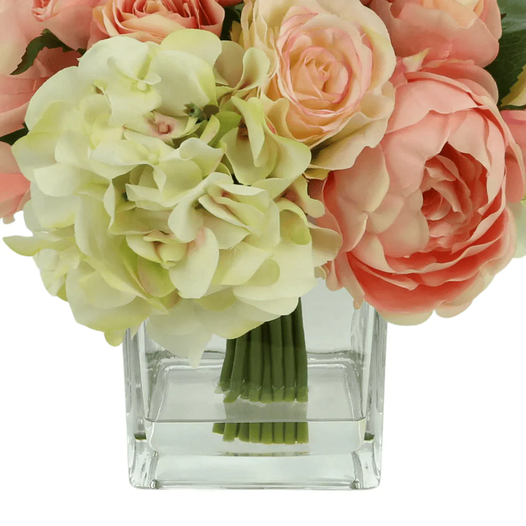 Faux Rose, Peony & Hydrangea Arrangement - Florals & Greenery - The Well Appointed House
