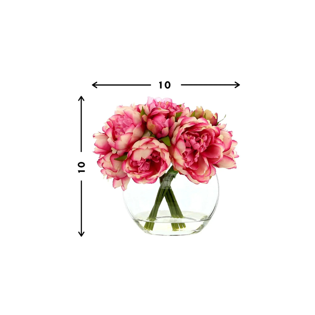Faux Vibrant Pink Peony Floral Arrangement - Florals & Greenery - The Well Appointed House