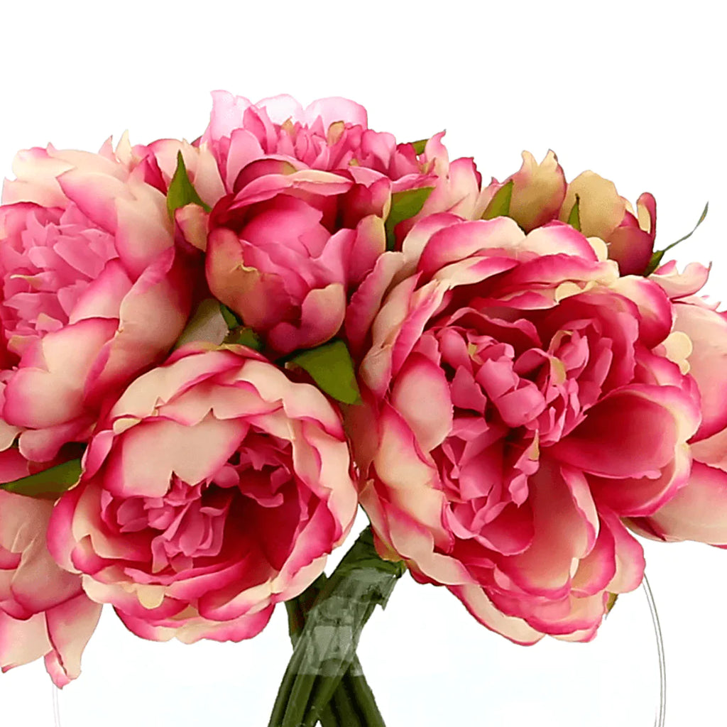 Faux Vibrant Pink Peony Floral Arrangement - Florals & Greenery - The Well Appointed House