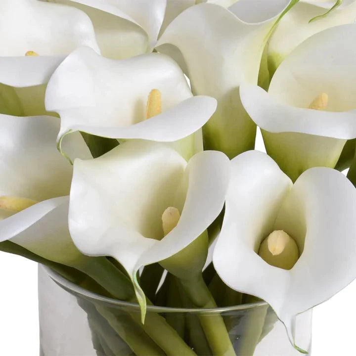 Faux White Calla Lily Arrangement in Glass - Florals & Greenery - The Well Appointed House