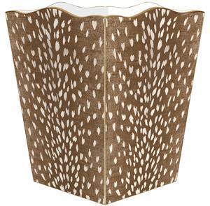 Fawn Antelope Wastepaper Basket and Optional Tissue Box Cover - Wastebasket Sets - The Well Appointed House
