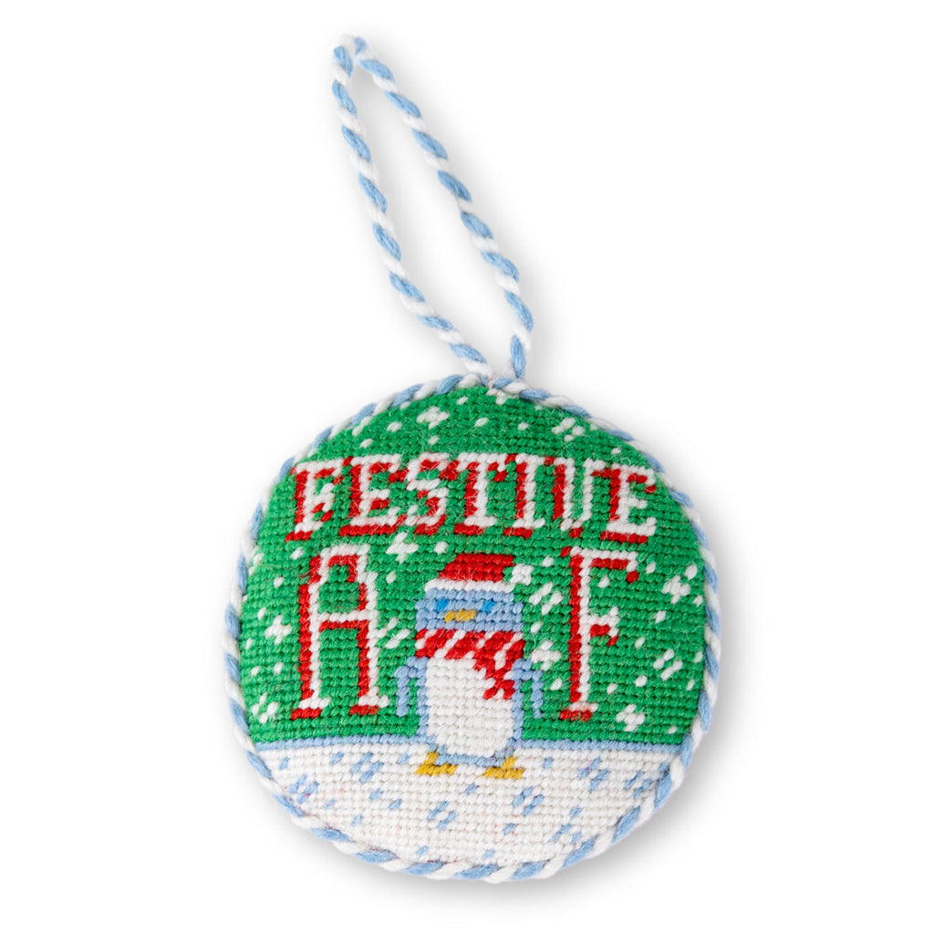 Festive AF Needlepoint Ornament - The Well Appointed House