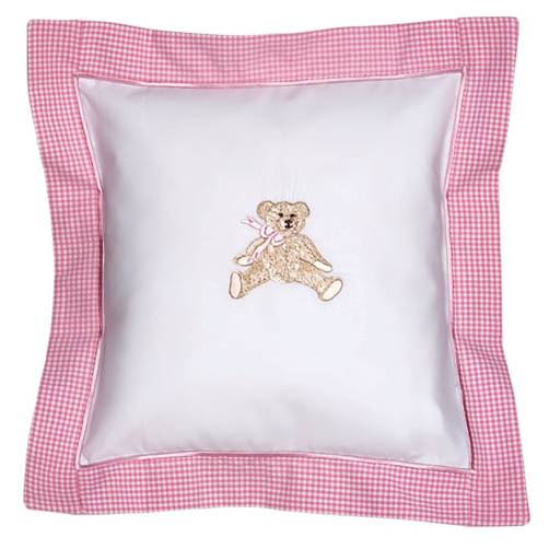 Baby Pillow Cover in Bow Teddy Pink - The Well Appointed house